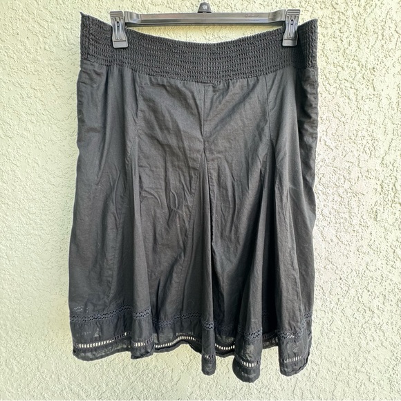 Merona 2xl lined cotton fit and flare black skater skirt smocked waist goth - Picture 6 of 6